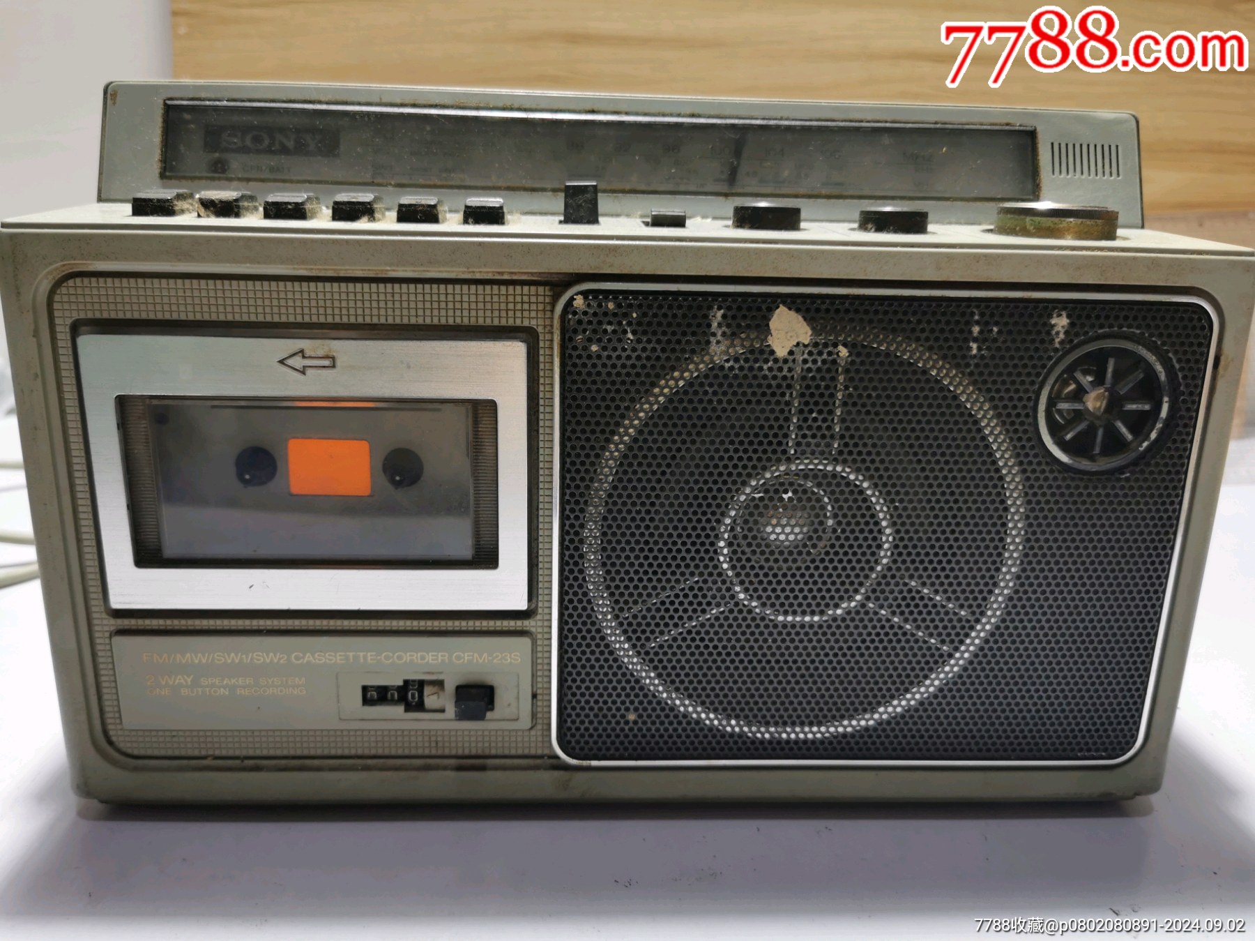 索尼收录机老物件做个摆件很好能通电不用问我音质等功能我也不懂