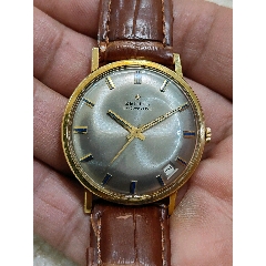 18k实金独特浅灰表盘真力时自动日历男表