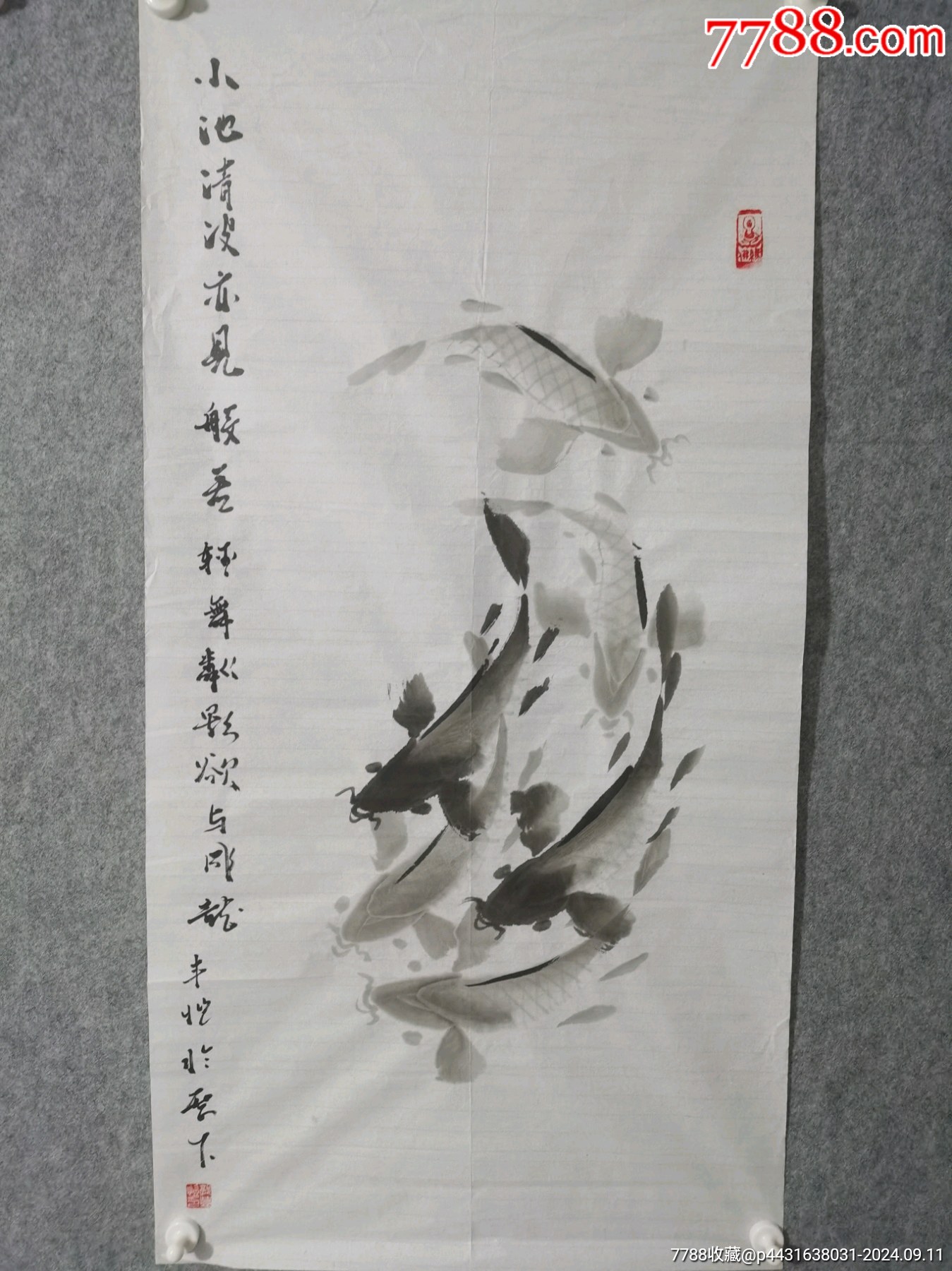 一線鏟精品花鳥一副，款不識自查，尺寸100/50_價格88元_第1張_