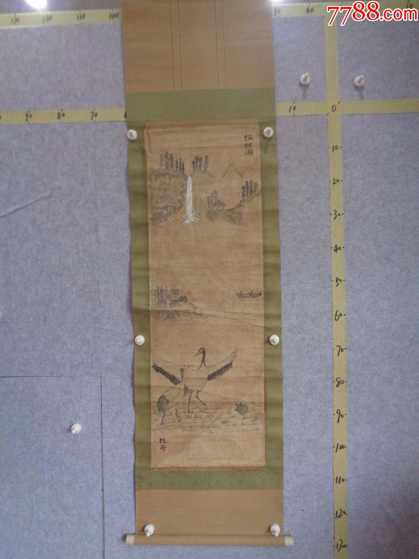 小日子藏书家早年旧藏,早期绘画作品一幅(卷轴装裱)_山水国画原作_逸墨书斋【7788收藏__收藏热线】