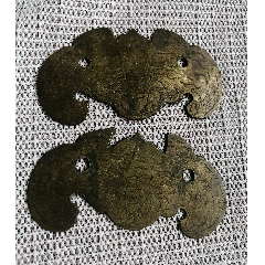 清代铜蝙蝠一对儿