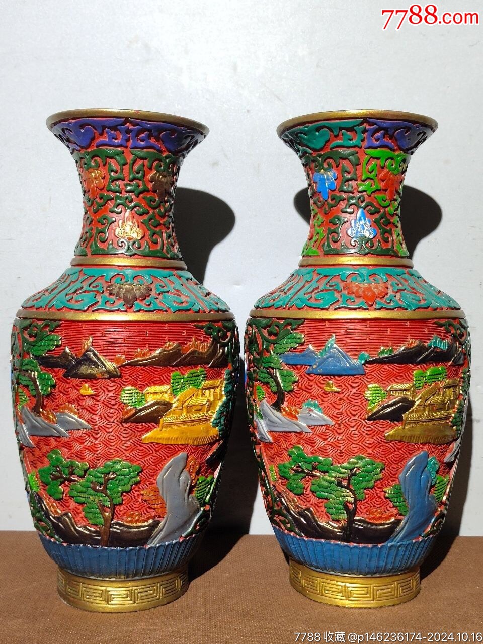 漆器花瓶非遗技艺材质上乘大漆生漆过程繁琐考究皇家御用贡品纯_价格