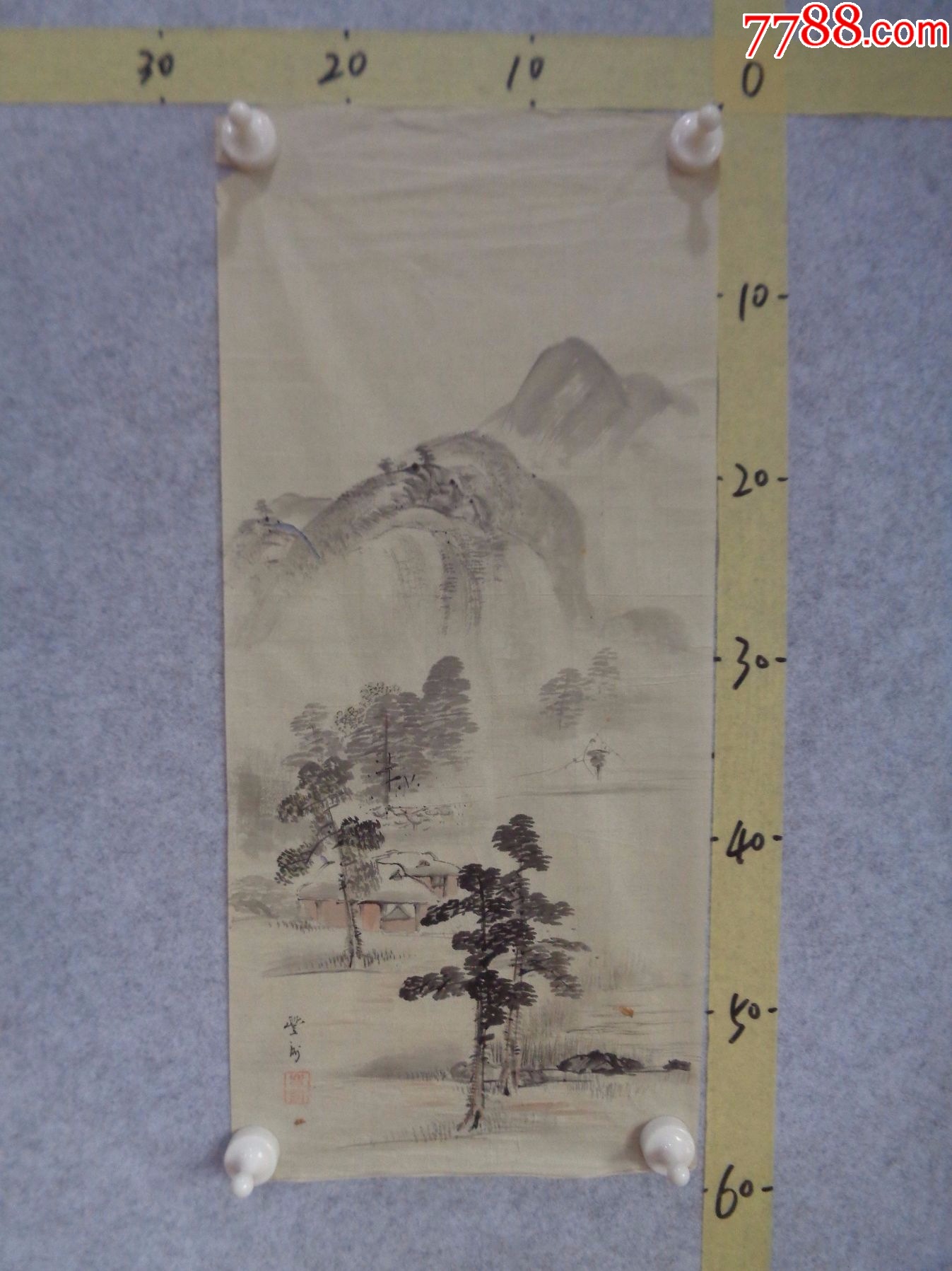 7-25、小日子藏书家早年旧藏,早期绘画作品一幅(纸本、未装裱)_山水国画原作_逸墨书斋【7788收藏__收藏热线】