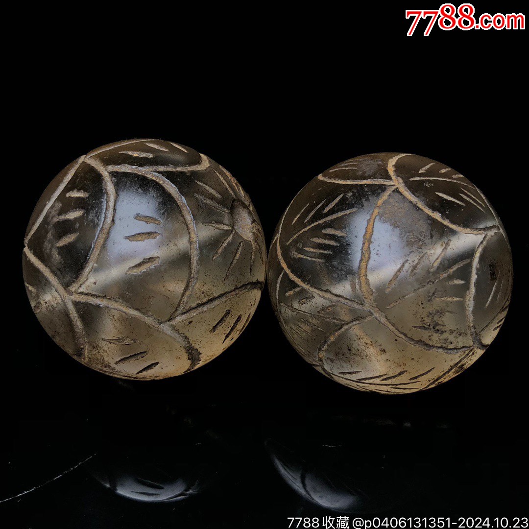 回流一对老琉璃球_价格499元【子健老货】_第1张