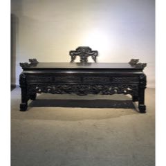 精品紫檀老板臺(tái)兩件套，_