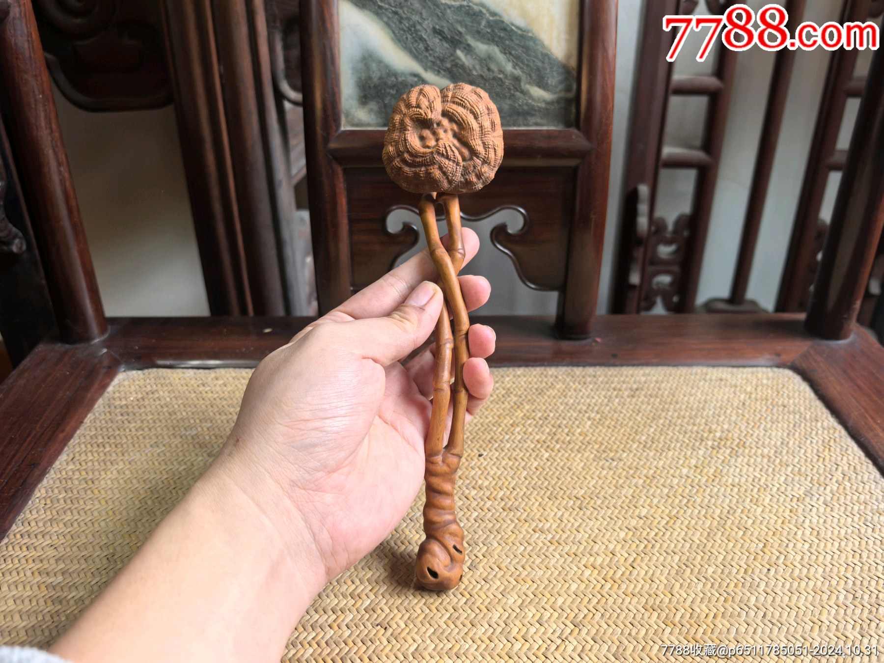 清代木雕黄杨木竹节如意摆件镇纸装饰品_木雕摆件_兰馨堂古玩收藏艺术【7788收藏__收藏热线】