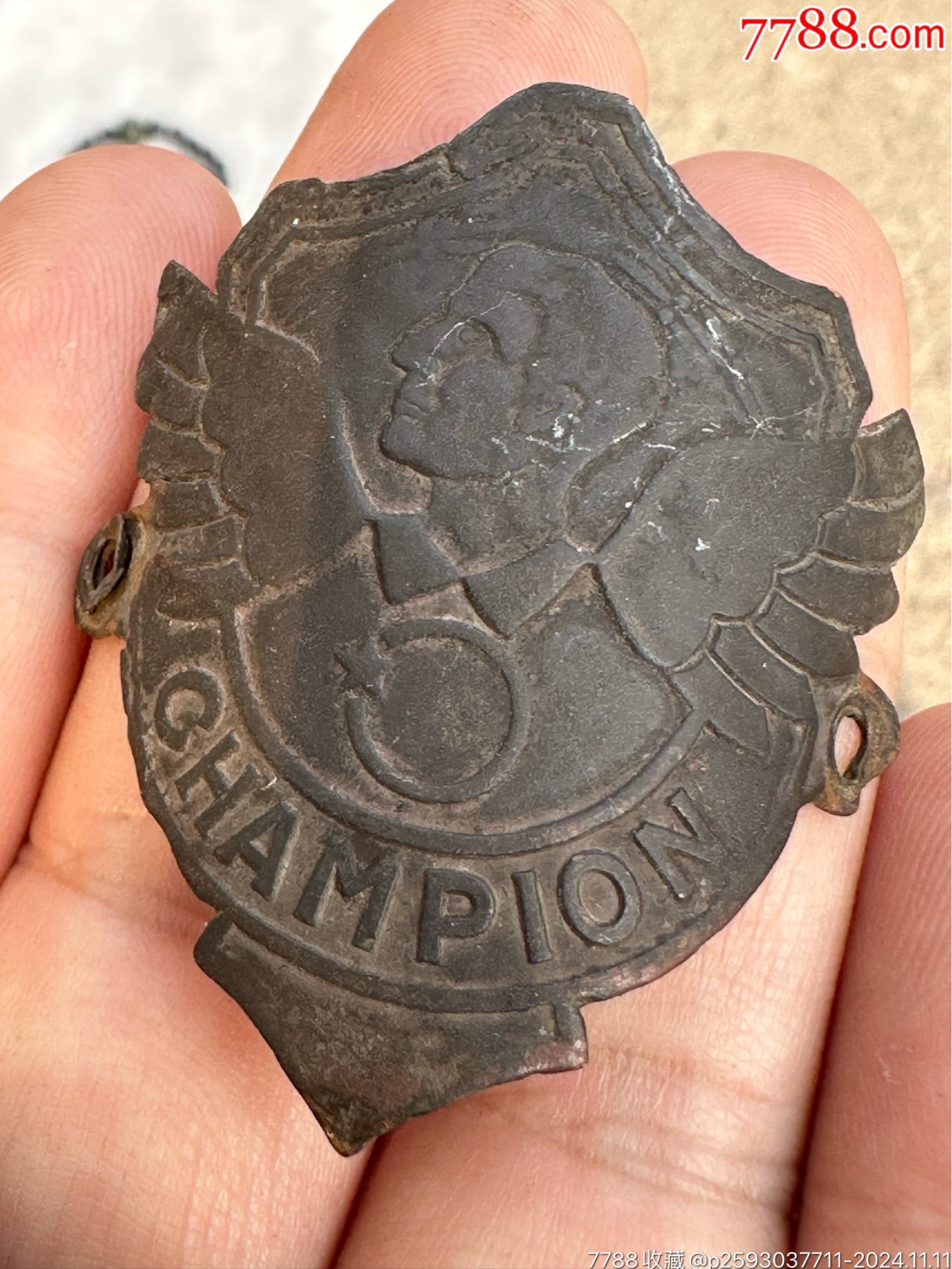 冠军自行铜车标champion