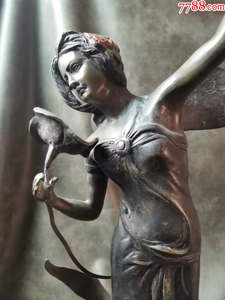 清晚期黃銅質(zhì)鍍鉻加彩仕女?dāng)[件（已經(jīng)鑒定為真）_價格1726元_第2張_