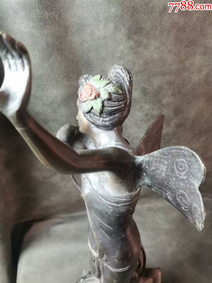 清晚期黃銅質(zhì)鍍鉻加彩仕女?dāng)[件（已經(jīng)鑒定為真）_價格1726元_第4張_