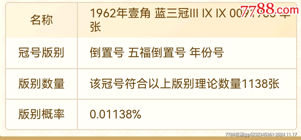 靚號(hào)朝霞映日.五福倒置號(hào).年份號(hào)，PMG64EPQ_價(jià)格128元_第5張_