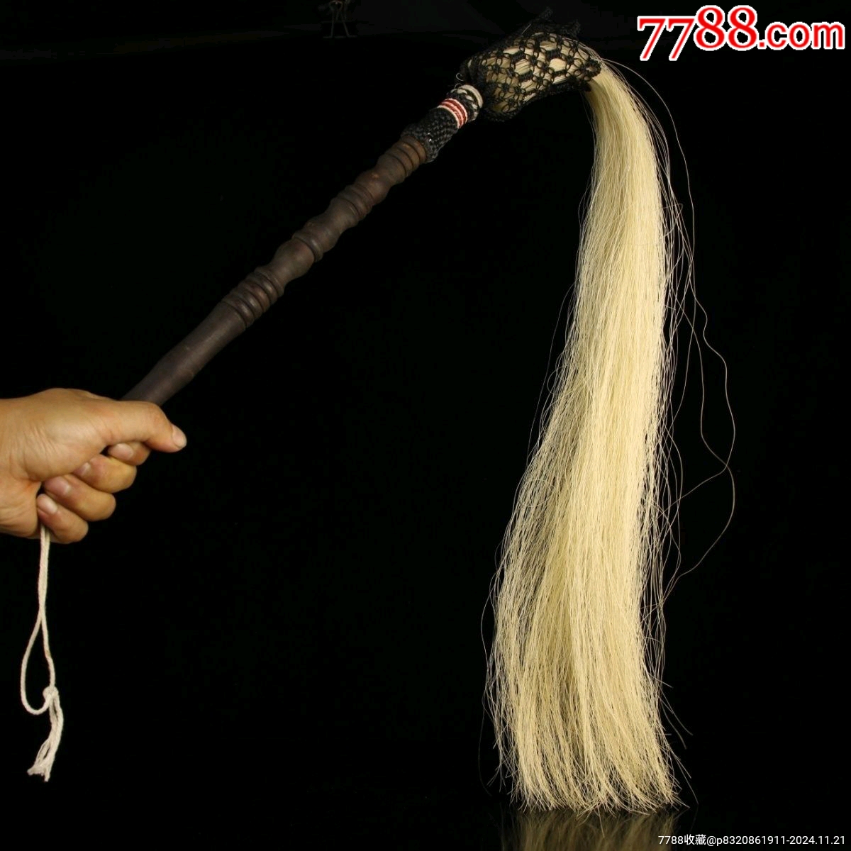 真马尾拂尘太极拂尘蝇甩子马尾编织长105厘米