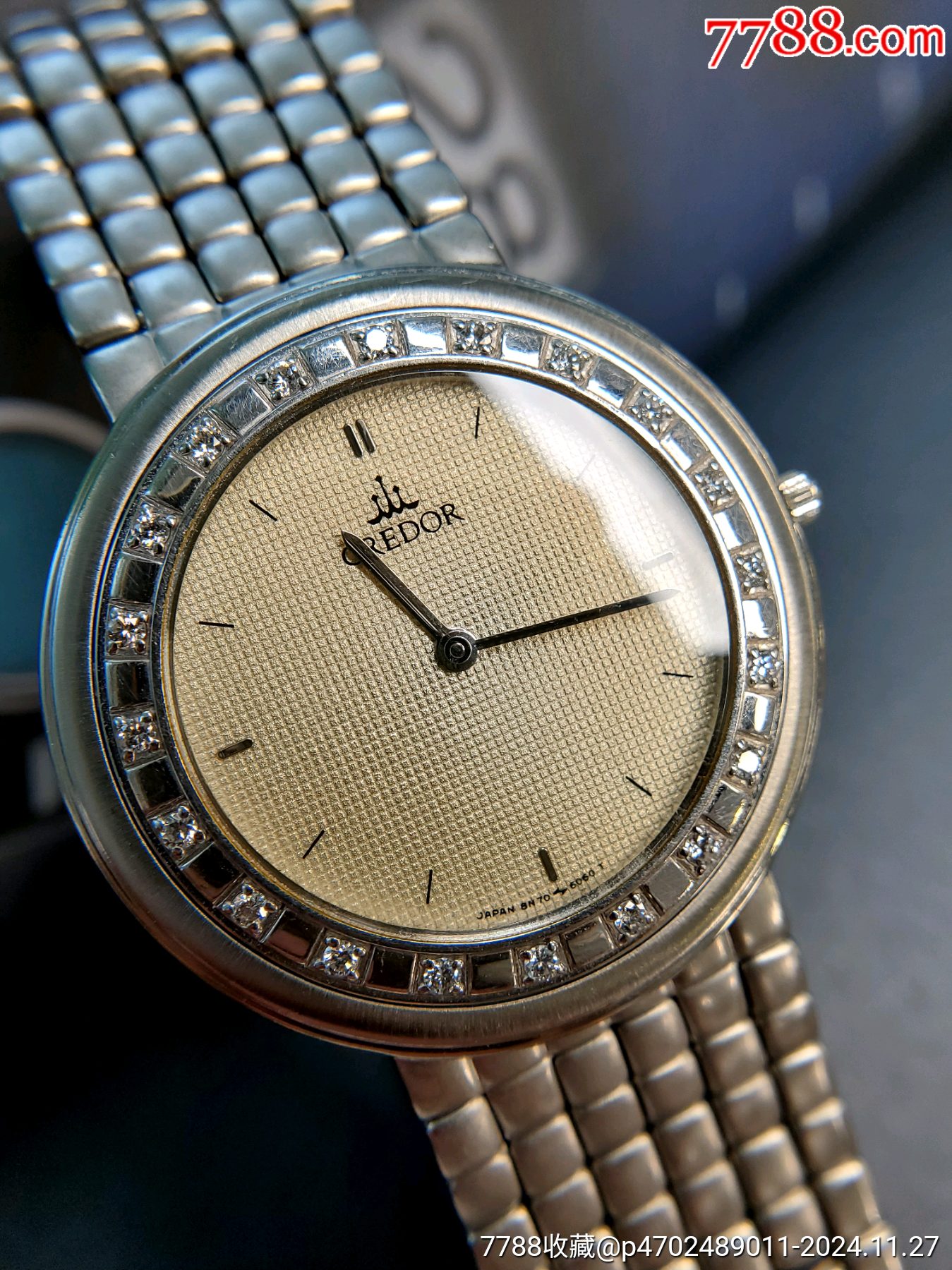 【今时中古】贵朵credor8n70精工seiko中古男表18k间金镶钻_手表/腕表_只爱花香不爱花【7788收藏__收藏热线】