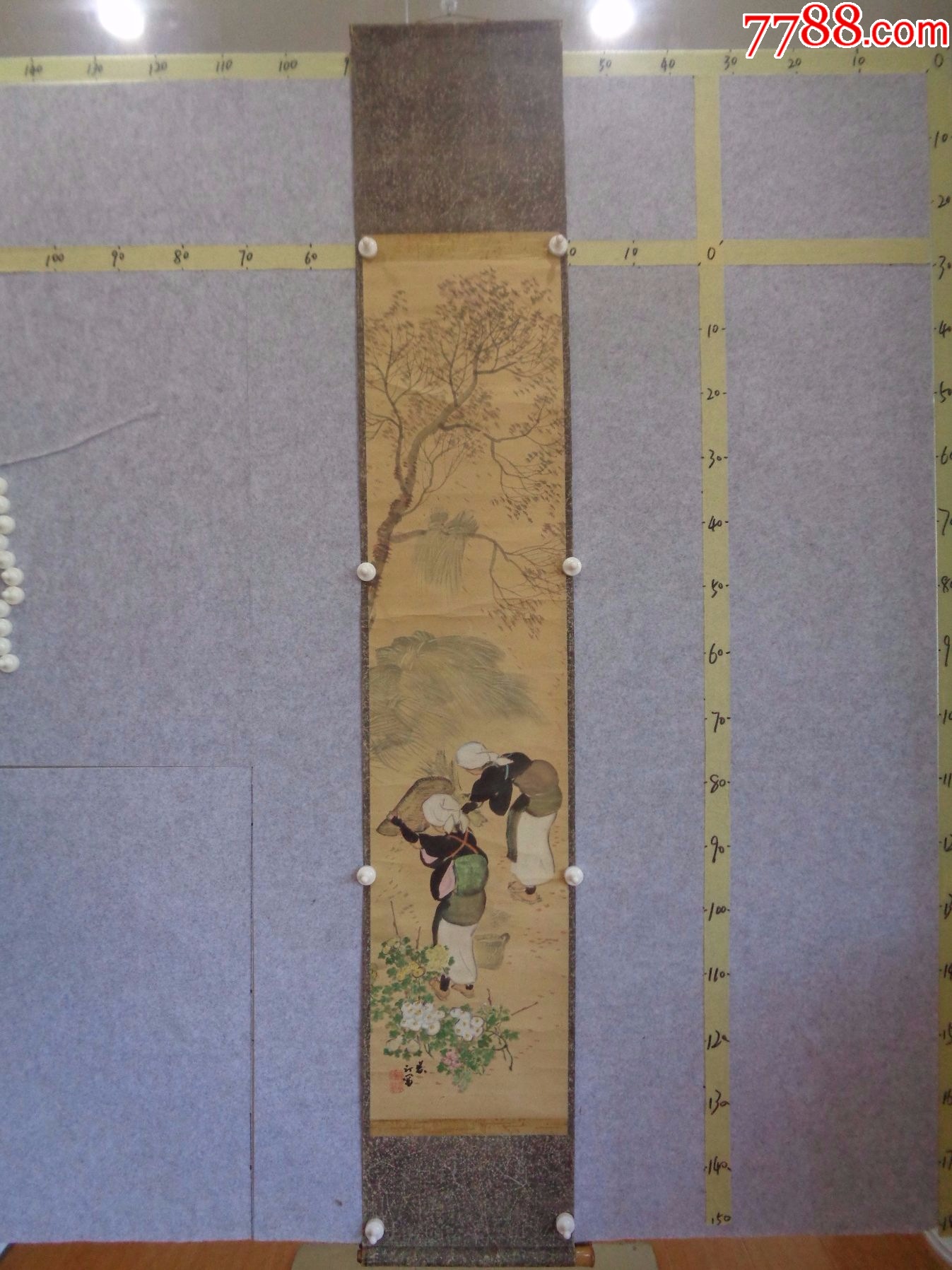 7-29、小日子藏书家早年旧藏,早期绘画作品一幅(卷轴装裱)_水粉/水彩原画_逸墨书斋【7788收藏__收藏热线】