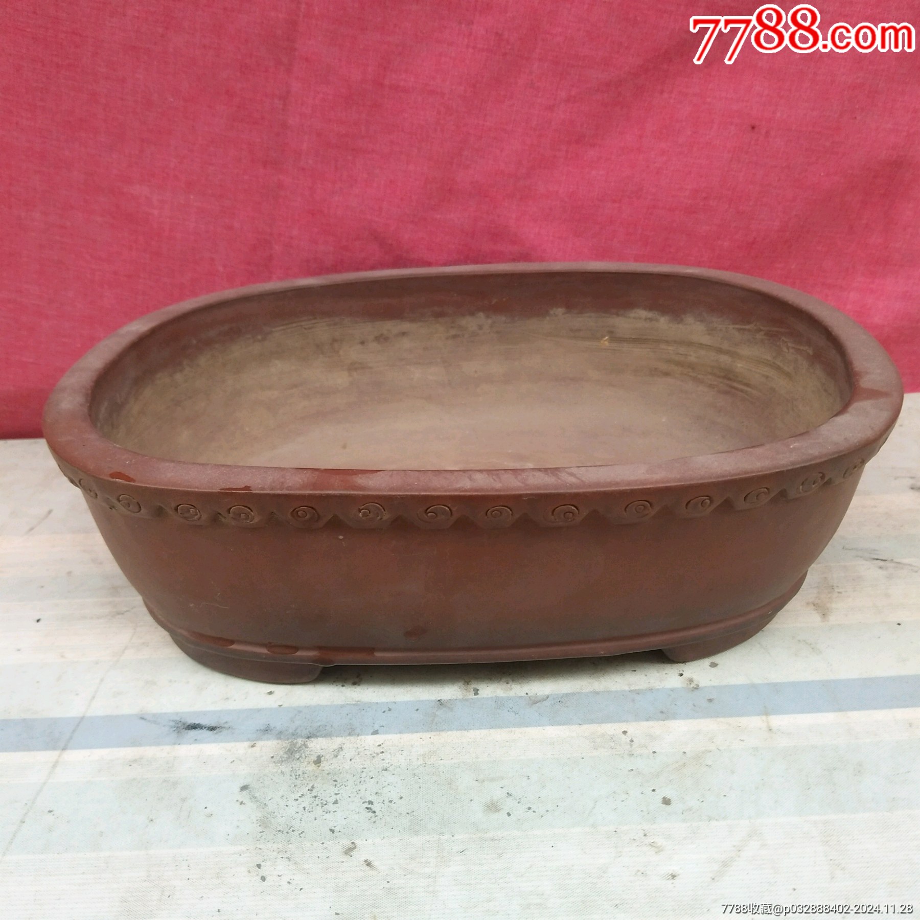 老花边紫砂花盆