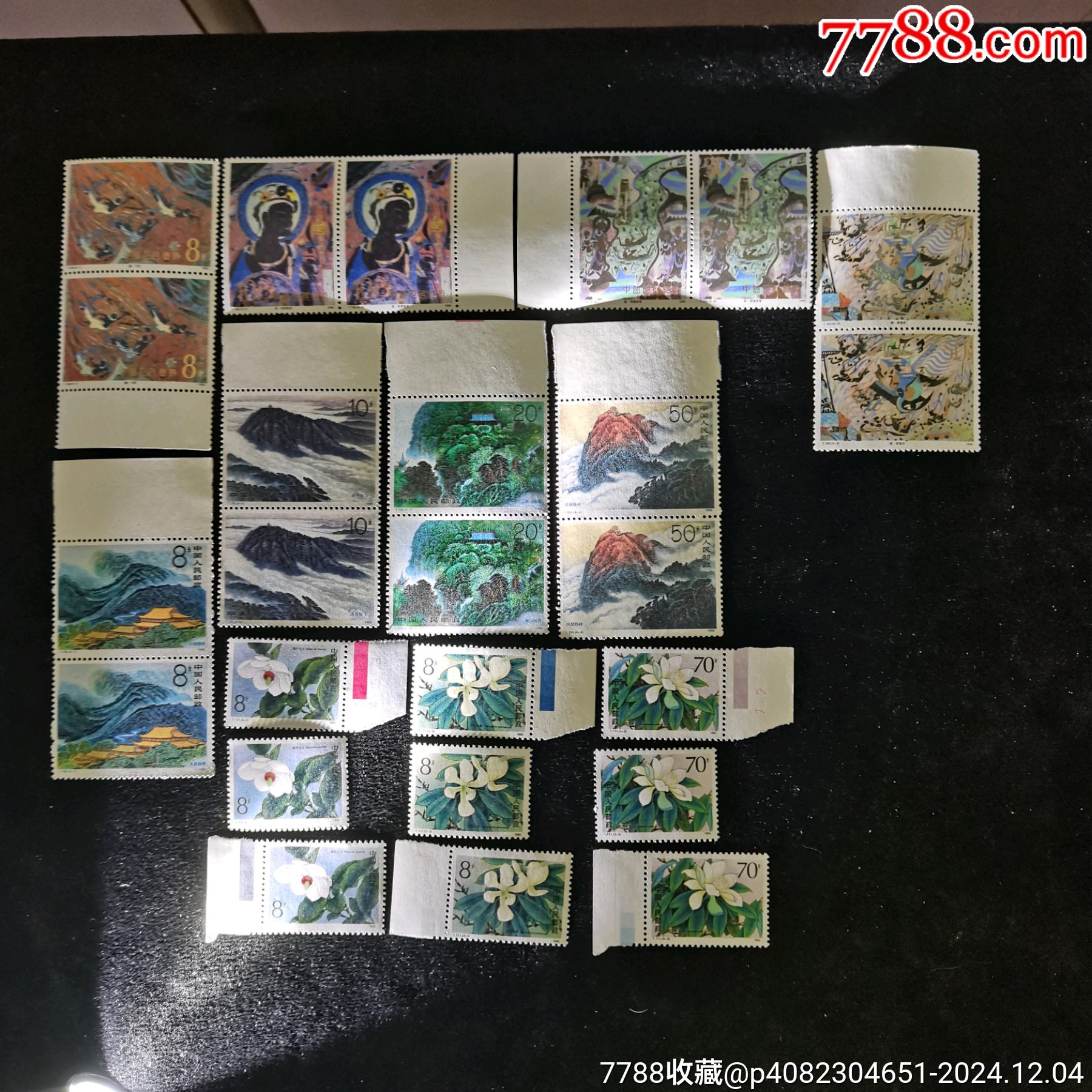 原票肉眼絕品T111《木蘭花》3套、1150《壁畫三》、7155《衡山》各2套_價(jià)格20元_第6張_