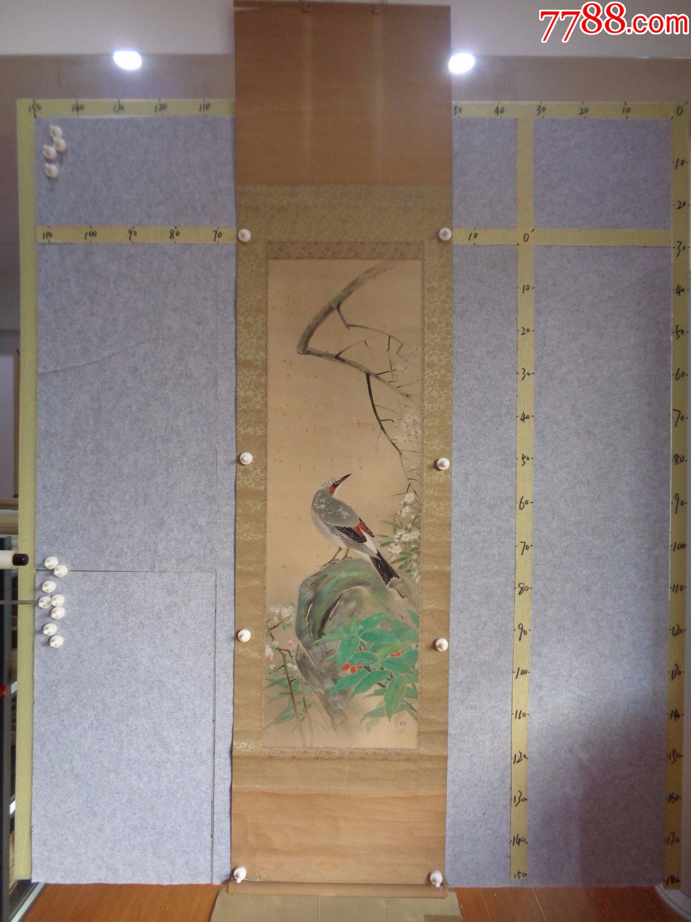9-10、小日子藏书家早年旧藏,早期绘画作品一幅(绢本、卷轴装裱)-价格:13.0000元-zc39846413-花鸟国画原作 -加价 ...