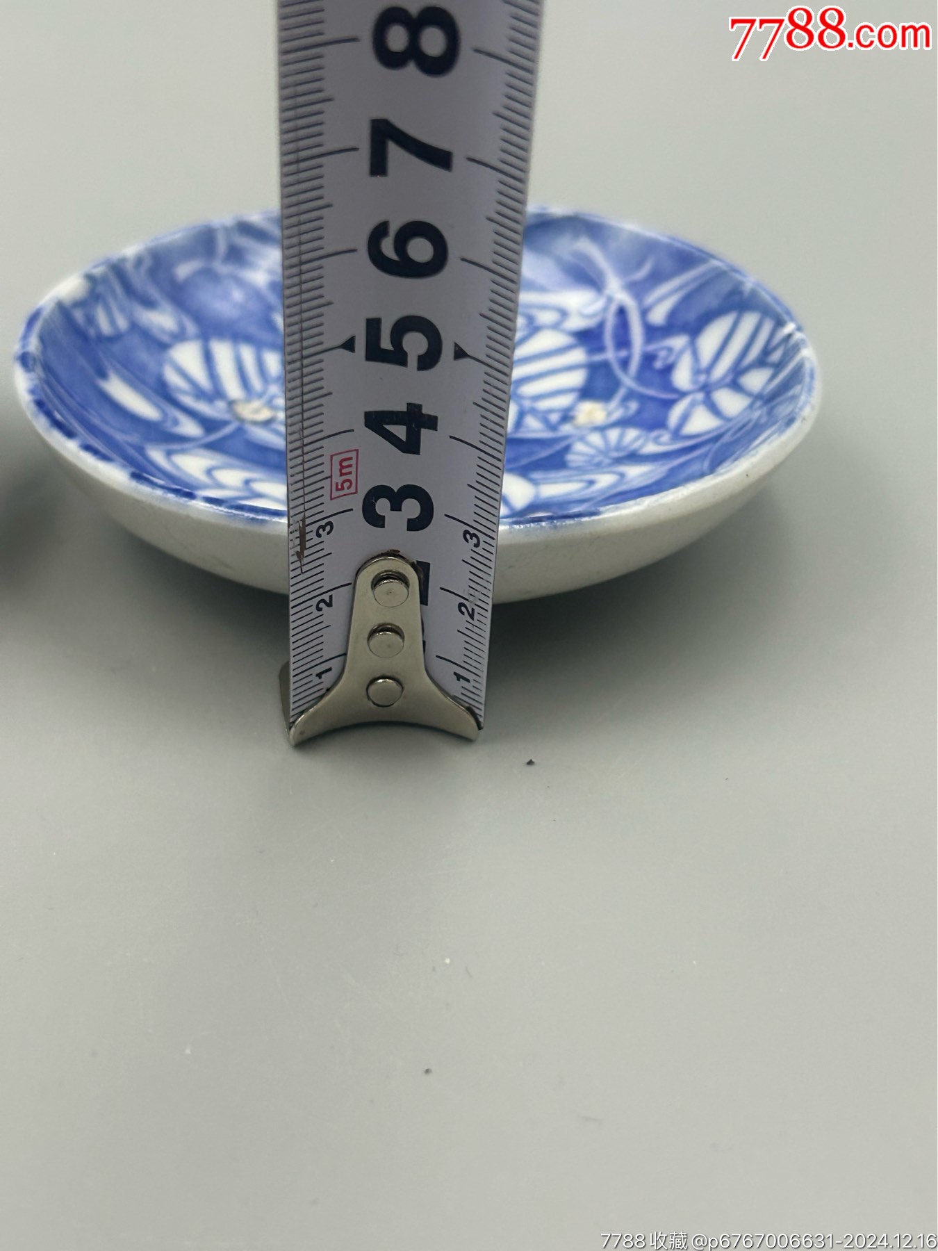 民清時期，5個支釘燒青花花紋老瓷盤，2枚_價格60元_第10張_
