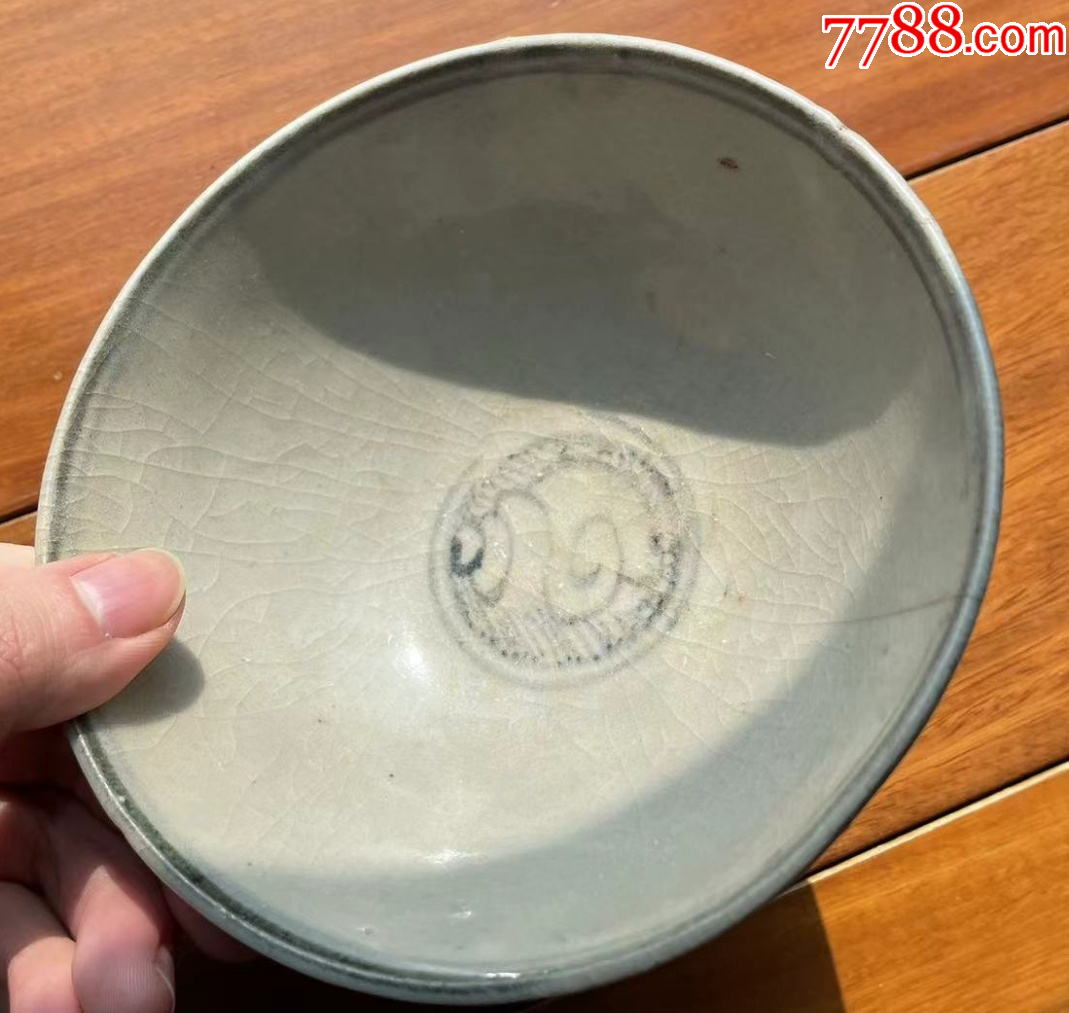 明晚期-空白期：青花奔馬圖-內(nèi)法心螺紋碗（保真,已評(píng)級(jí)）_價(jià)格498元【優(yōu)品好店】_第8張_