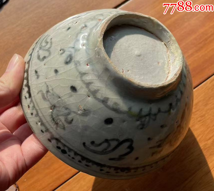明晚期-空白期：青花奔馬圖-內(nèi)法心螺紋碗（保真,已評(píng)級(jí)）_價(jià)格498元【優(yōu)品好店】_第13張_