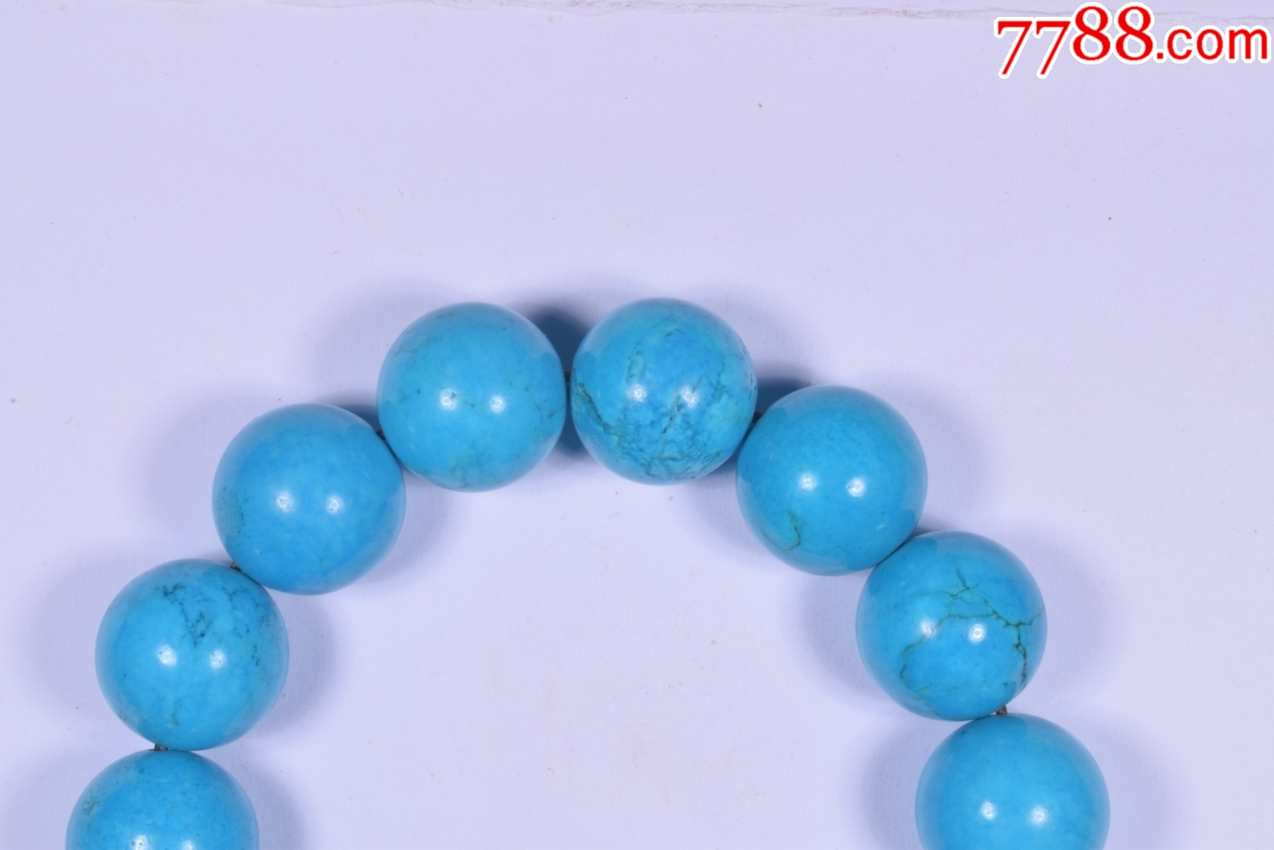 绿松石高瓷高蓝品质16mm*14颗96克_绿松石_边玩边卖【7788收藏__收藏热线】