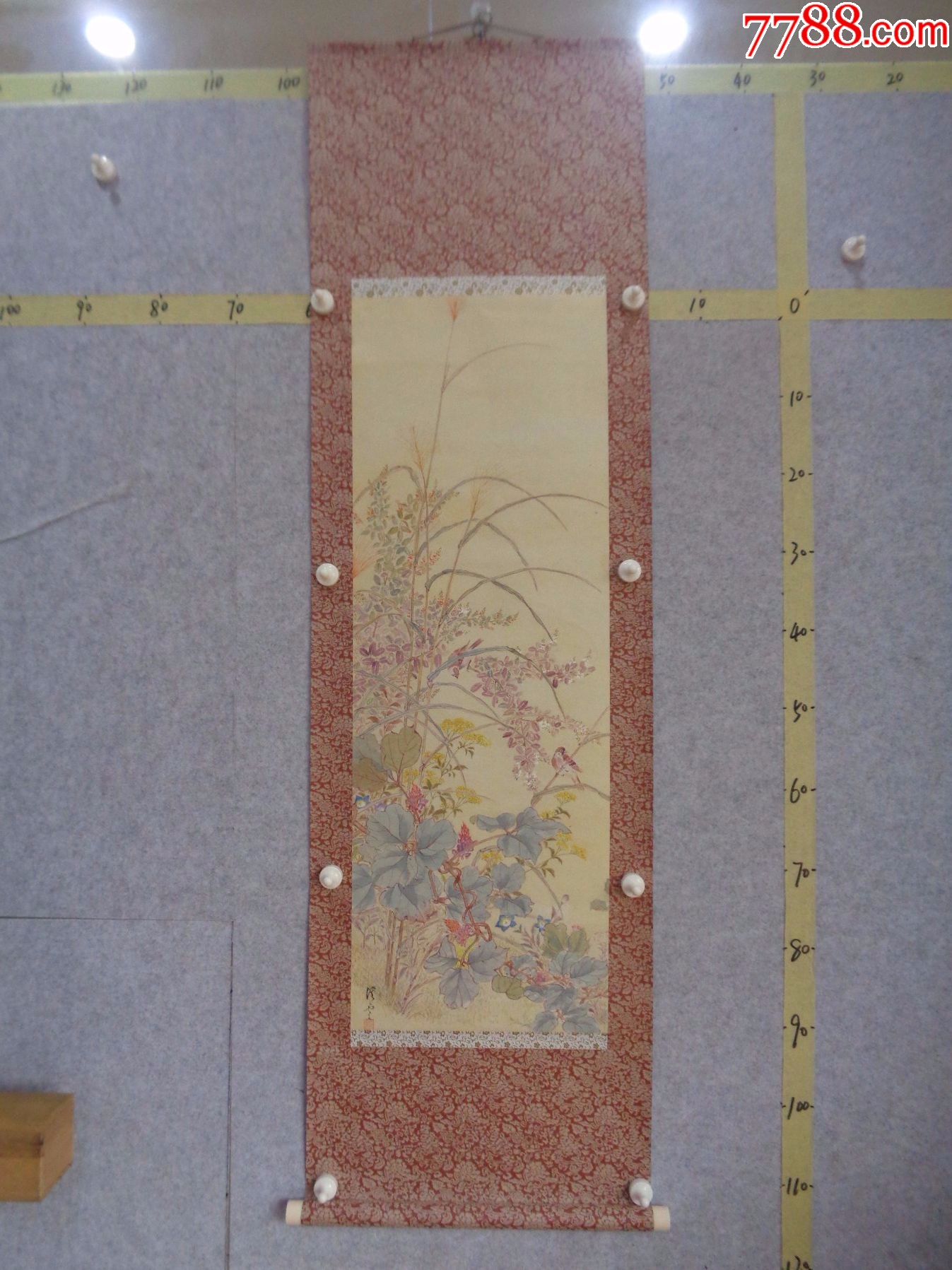 7-7、小日子藏书家早年旧藏,早期绘画作品一幅(纸本、卷轴装裱)__【7788收藏__收藏热线】