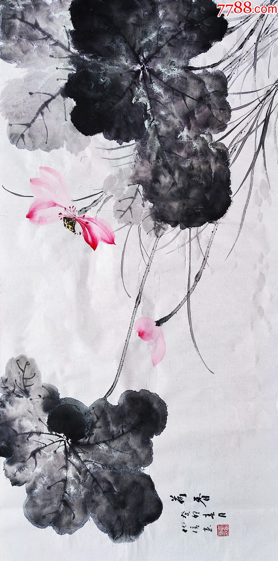【授权拍卖】亦风斋签约画家三尺荷花-价格:88元-au40197957-花鸟国画原作 -加价-7788收藏__收藏热线