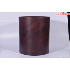 印度小叶紫檀笔筒老料金星牛毛纹直径约15高约16厘米重约1200克__【7788