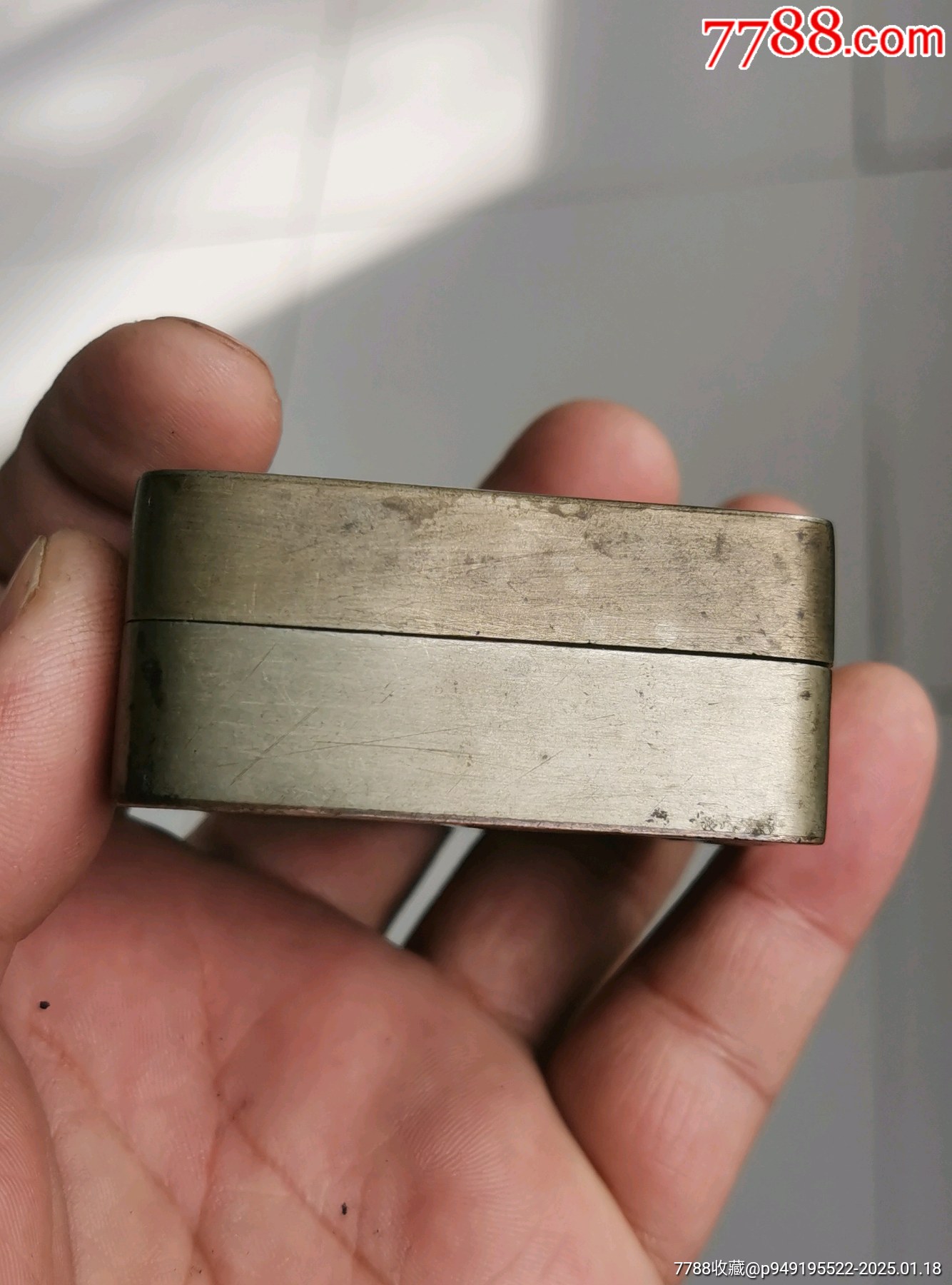 清代錦灰堆白銅墨盒_價格980元_第3張_