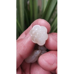 新疆和田糖包白玉蓮蓬吊墜一套四顆