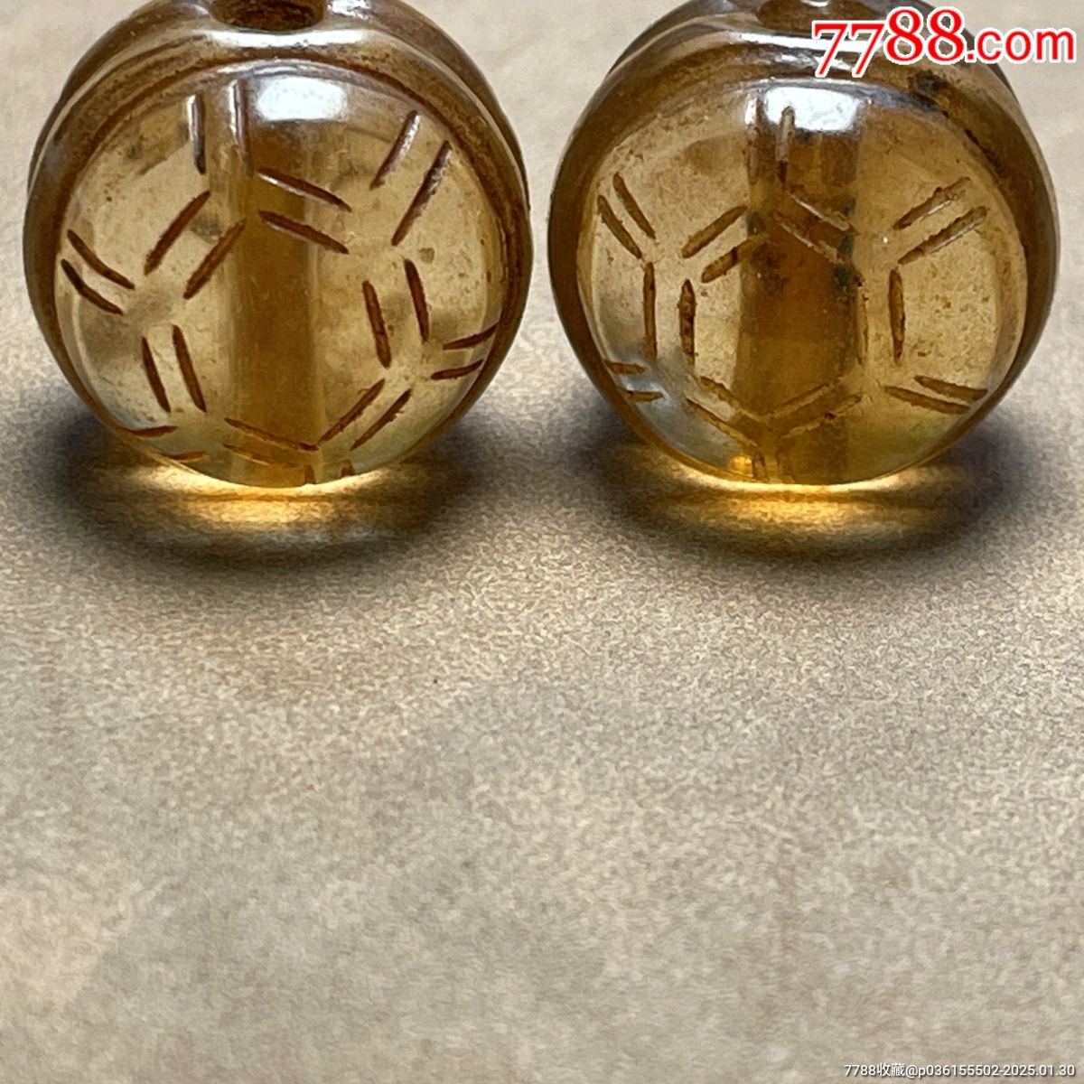 一对 水晶色老琉璃珠子佛珠手链项链配珠直径20mm