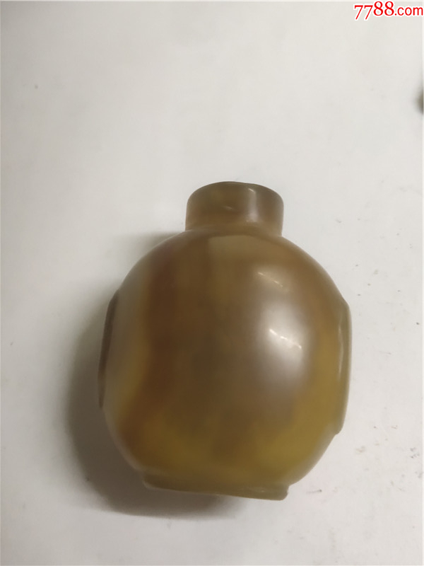清代鸡油黄玛瑙鼻烟壶-鼻烟壶-7788文玩