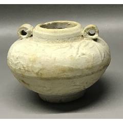 元代：龍泉窯青釉印花雙系罐（已鑒定）(au40543622)_優(yōu)品好店