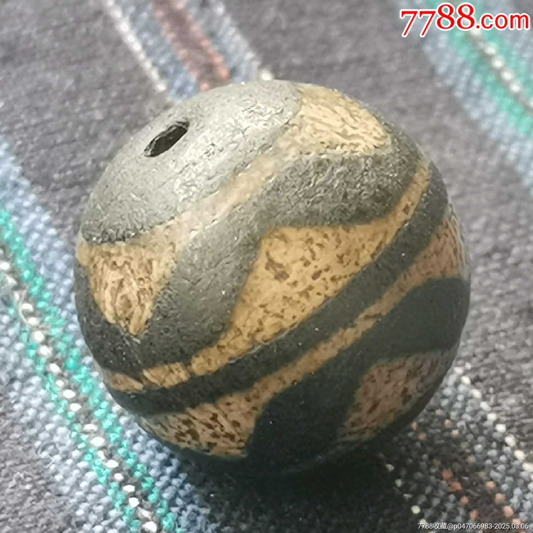 老火供達(dá)洛水紋天珠_價(jià)格28元【嘉禾古玩】_第4張_