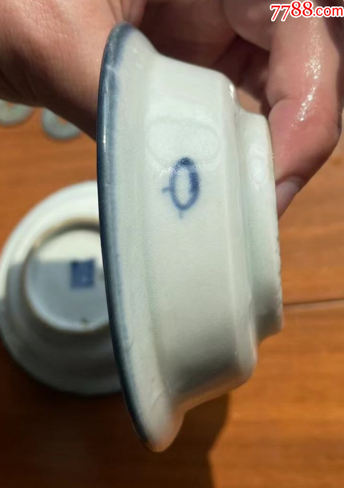 清中期：青花田園畫片葵口碟3件，帶款，全品！_價格618元【優(yōu)品好店】_第4張_