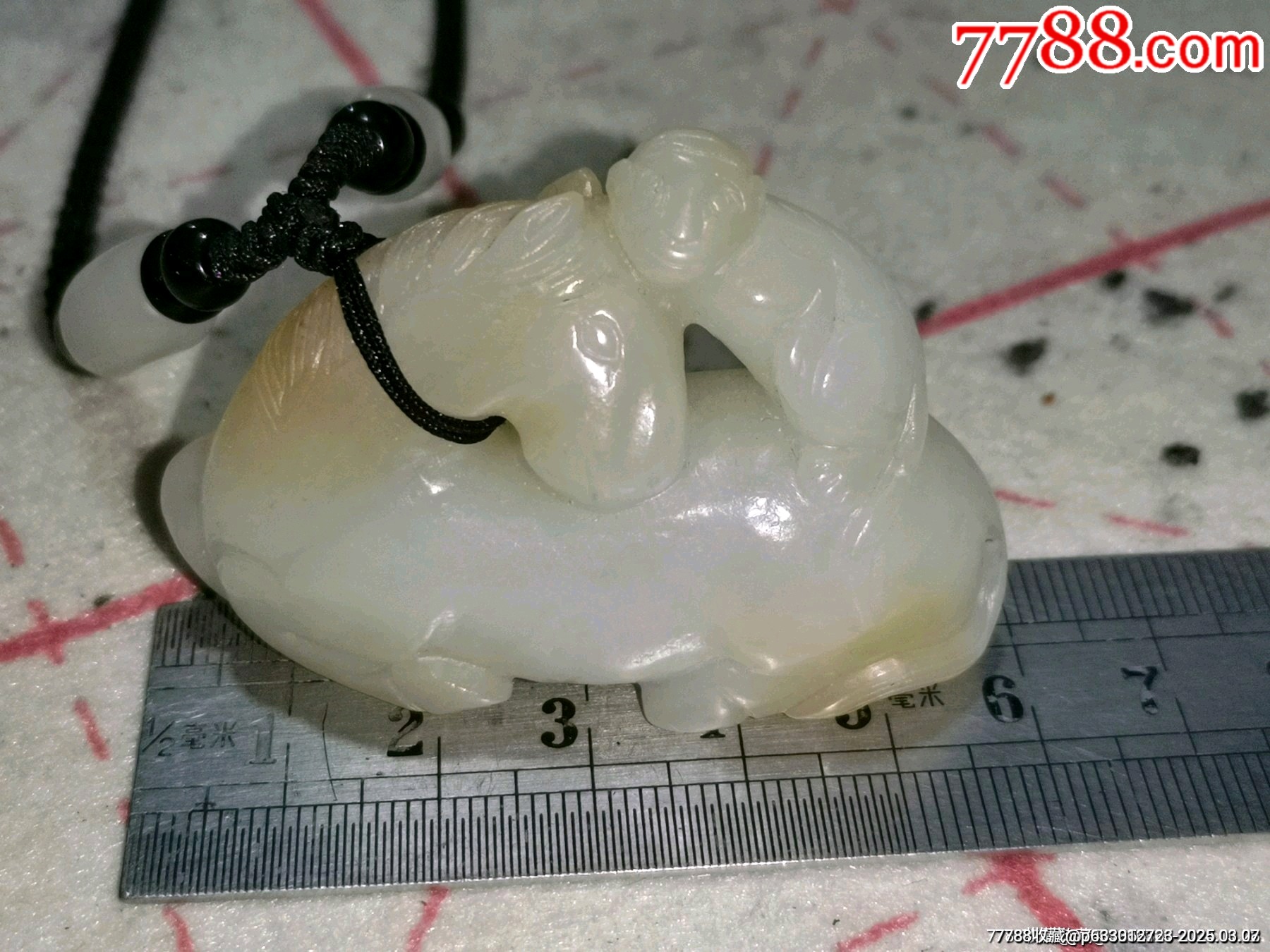 清代和田玉籽料糖料馬上封侯_價格14999元_第1張_