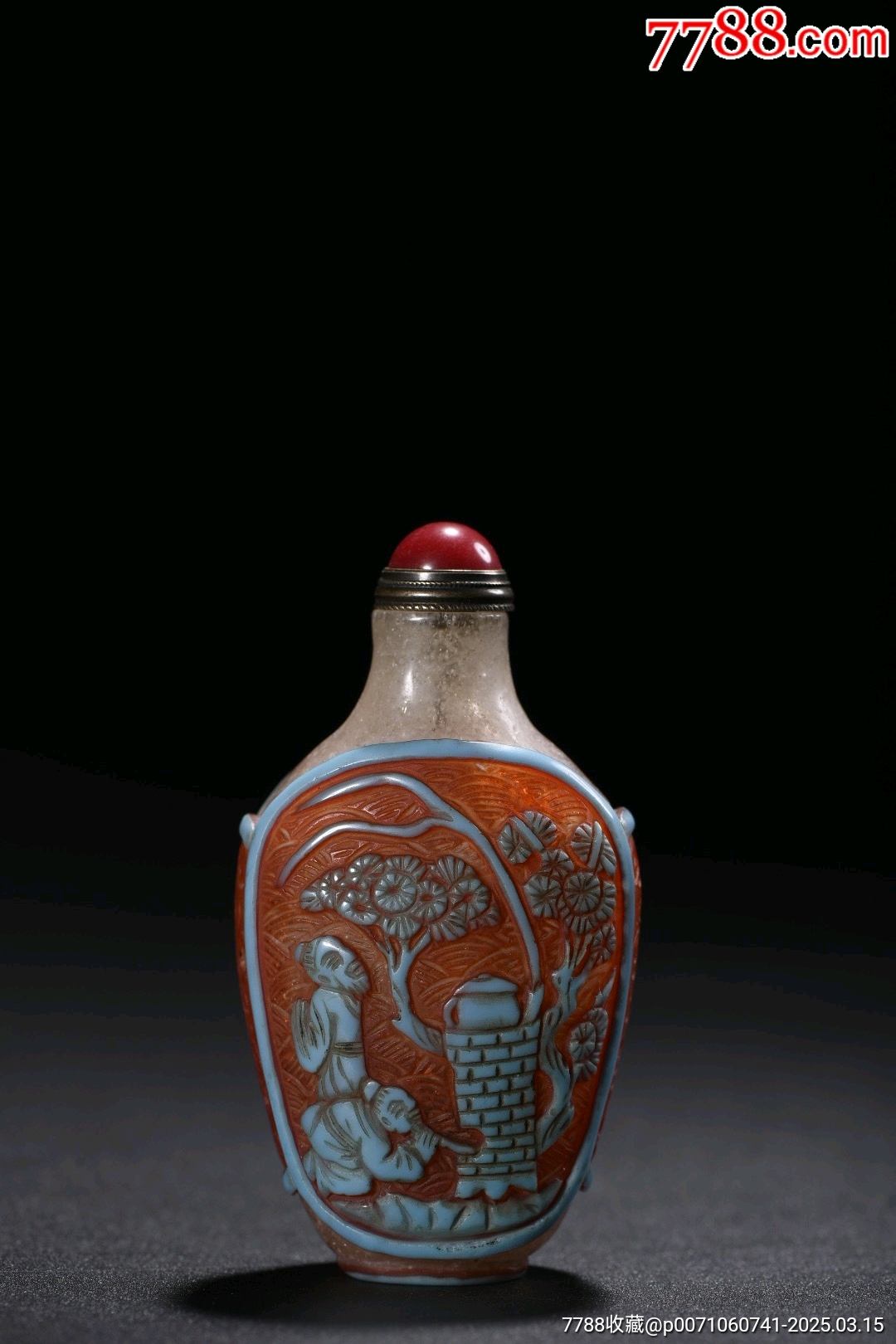 手工雕刻琉璃鼻烟壶-鼻烟壶-7788旧书网