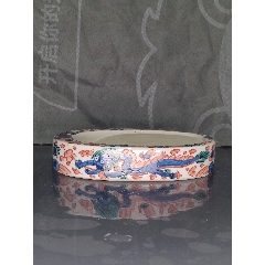 全品晚清青花五彩龍紋瓷硯(zc40664795)_7788收藏__收藏?zé)峋€