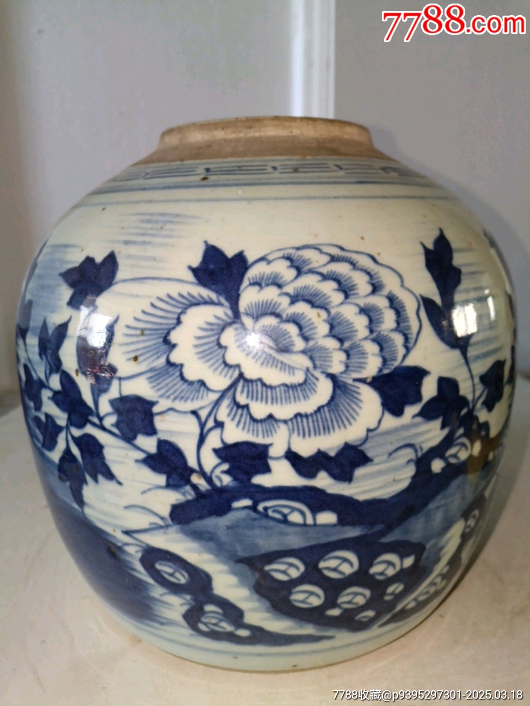 清中期細(xì)路牡丹花卉青花大罐子_價(jià)格122元_第2張_