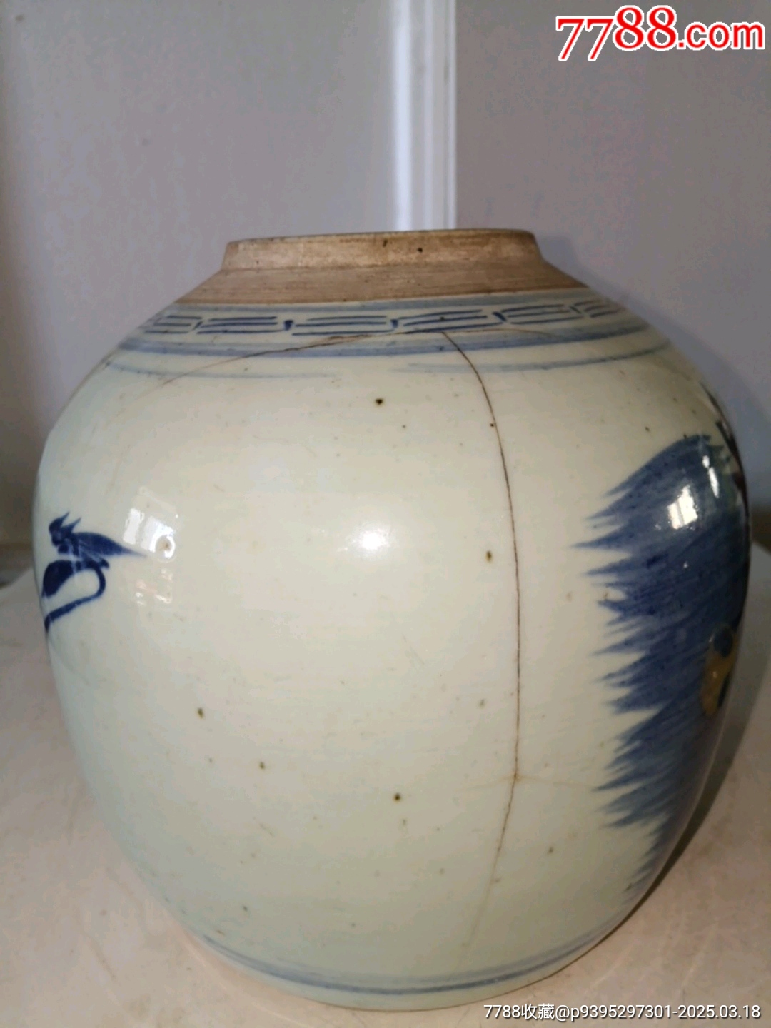 清中期細(xì)路牡丹花卉青花大罐子_價(jià)格122元_第5張_