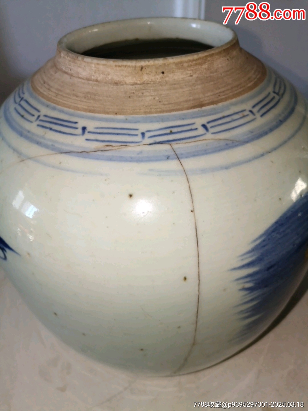 清中期細(xì)路牡丹花卉青花大罐子_價(jià)格122元_第6張_