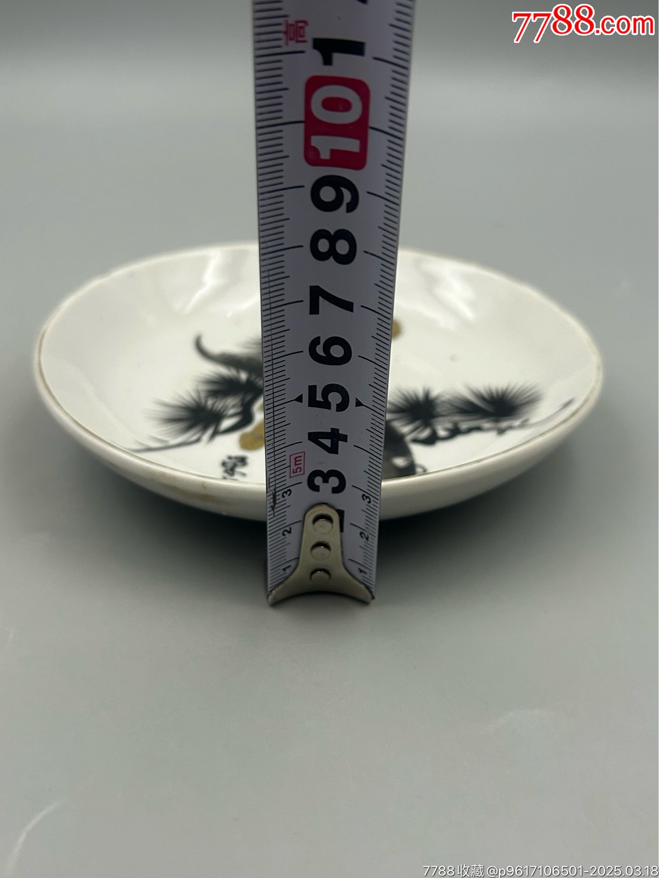 老柴燒，手繪松樹鳥紋老瓷盤，一枚_價格30元_第6張_