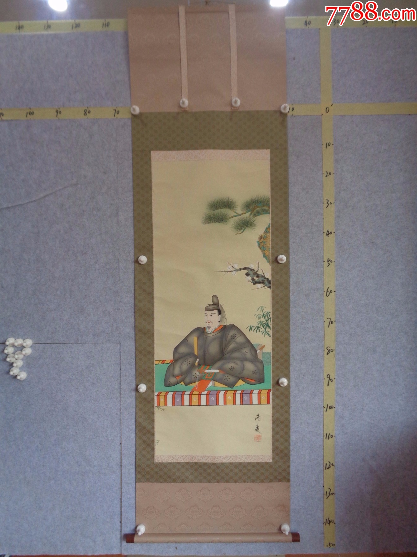 9-12、小日子藏书家早年旧藏,早期名画印刷挂图一幅(绢本、卷轴装裱、木盒装)-价格:16.0000元-zc40775865-其他印刷品字画 ...