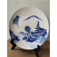 青花山水紋賞盤(pán)（拒絕編號(hào)50的專(zhuān)家在次鑒定）(au40728435)