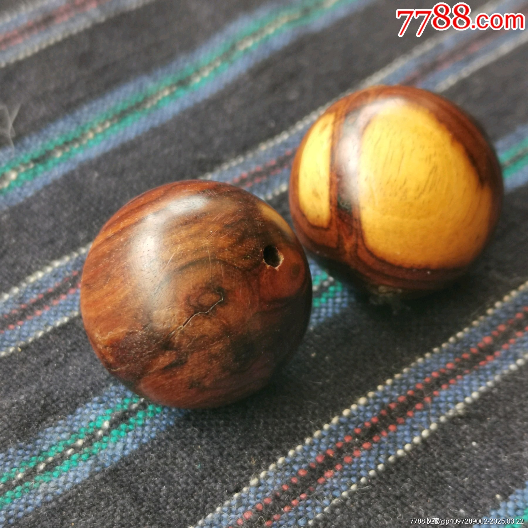 海南黃花梨珠子一對_價(jià)格38元【嘉禾古玩】_第1張_
