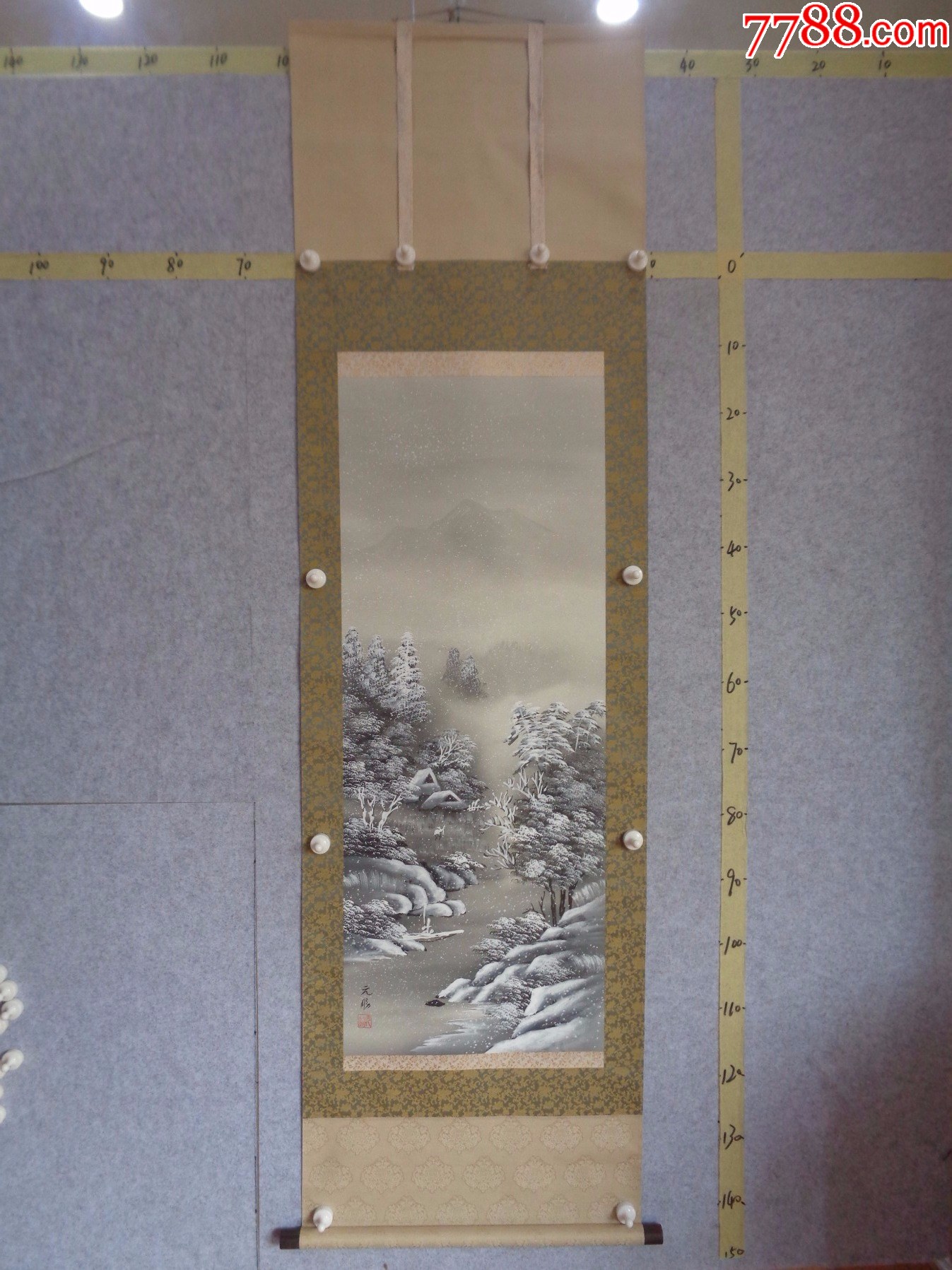 1-10、小日子藏书家早年旧藏，早期绘画作品一幅（绢本、卷轴装裱、木盒装）-价格:16.0000元-zc40809076-山水国画原作 -加价 ...