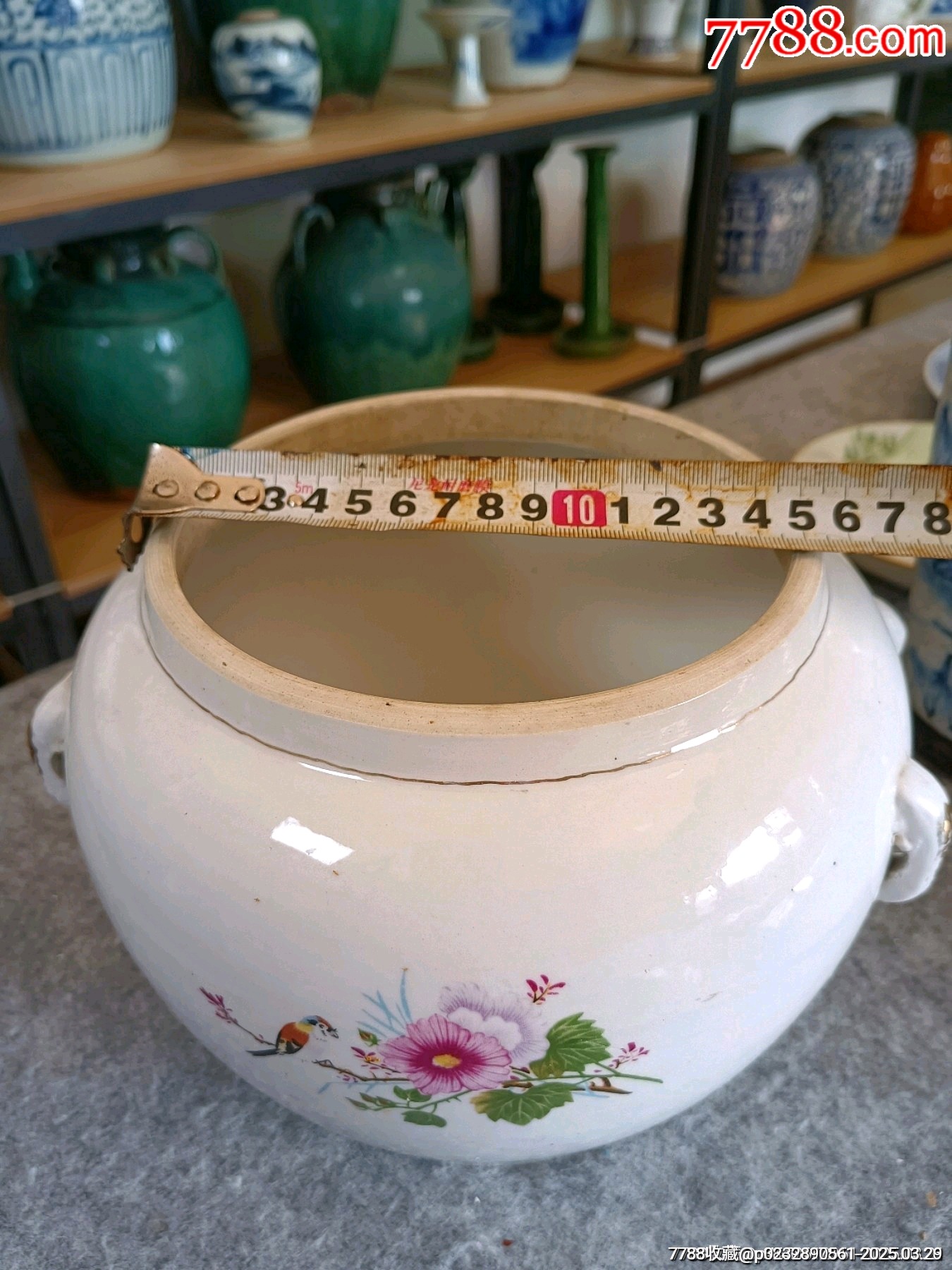 （全品）建國初期567刷花粉彩花鳥四系粥罐尺寸：直徑約20cm通高約20cm_價格28元_第7張_