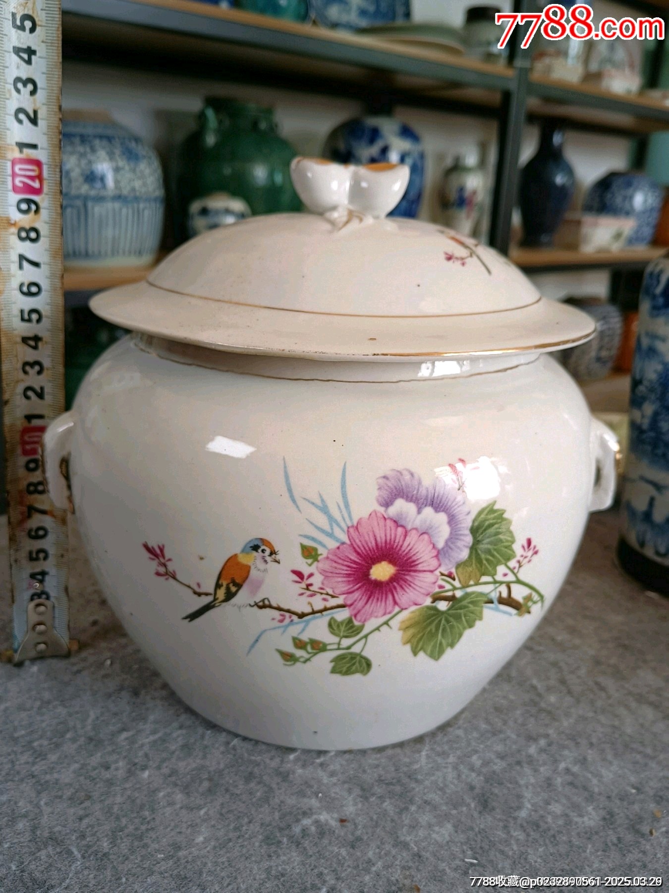 （全品）建國初期567刷花粉彩花鳥四系粥罐尺寸：直徑約20cm通高約20cm_價格28元_第8張_