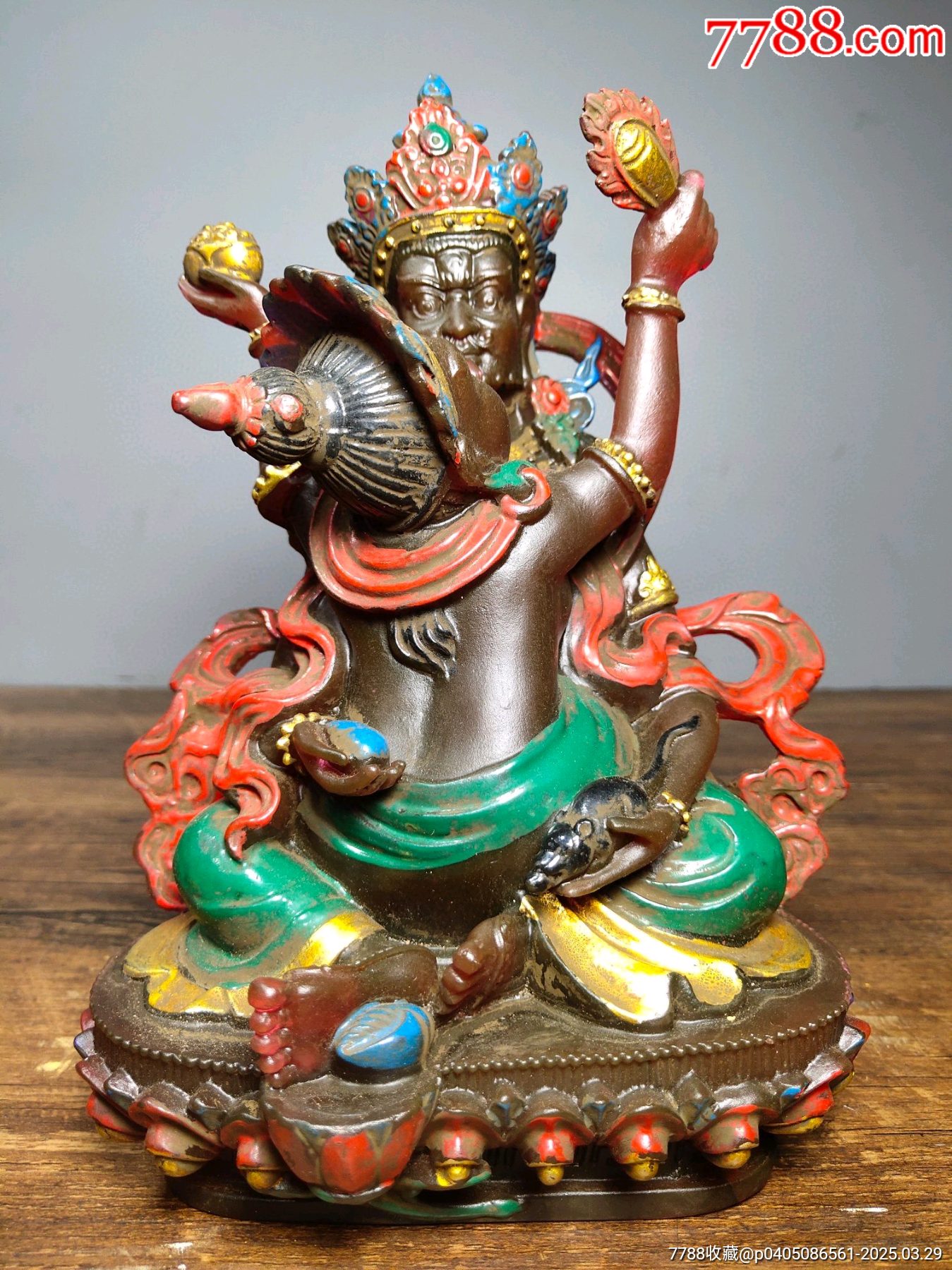 旧藏古法老琉璃佛像双身欢喜佛黄财神一尊-价格:888元-au40809896-琉璃像 -加价-7788收藏__收藏热线