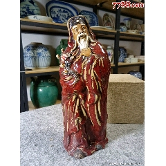 （全品）民國(guó)時(shí)期石灣窯蘇武人物塑像擺件高26cm品相如圖全品尺寸：高26cm(au40843523)