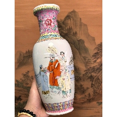 解放初567景德鎮(zhèn)粉彩福祿壽三星人物花瓶高32.5公分全品這種貨全網(wǎng)(zc40854715)